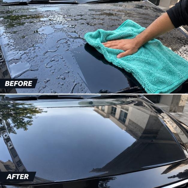 RoadsRide 1200 GSM Microfiber Car Cleaning Cloth + FREE Car Wash Mitt | Super Absorbent, Scratch-Free & Paint-Safe