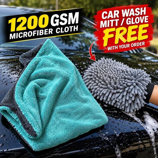 roadsride car wash mitt and microfiber